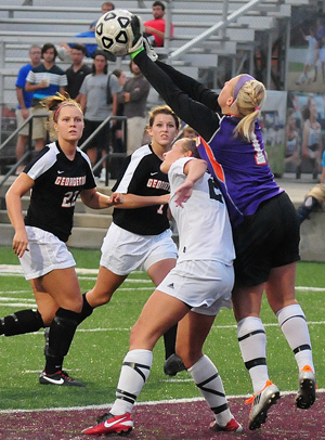 Kelsey Givens makes a save Wednesday against CU. The Tigers defense has allowed just three goals in six games.