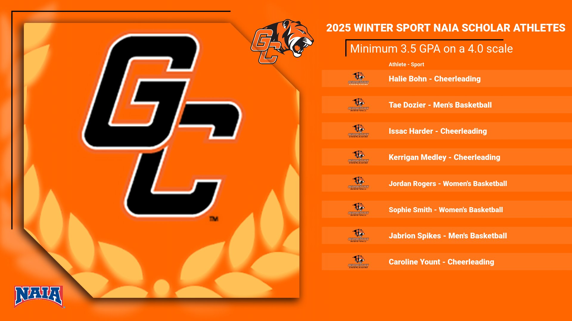 8 Winter Sport Tigers named NAIA Scholar Athletes