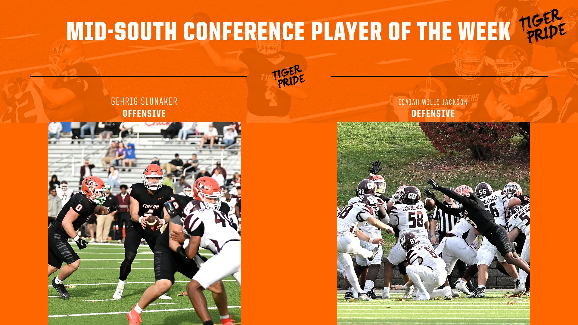 Slunaker and Wills-Jackson Named Mid-South Conference Players of the Week