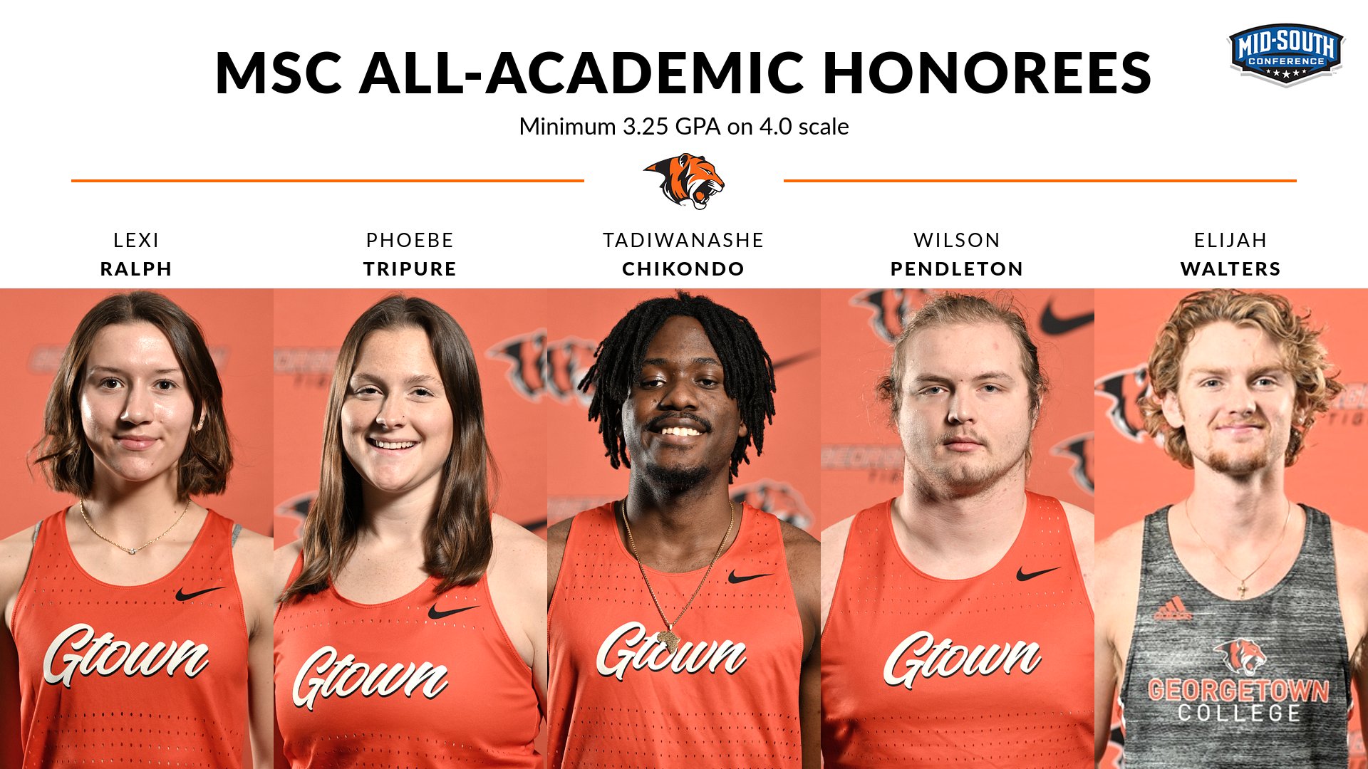 5 Track Tigers earn MSC All-Academic
