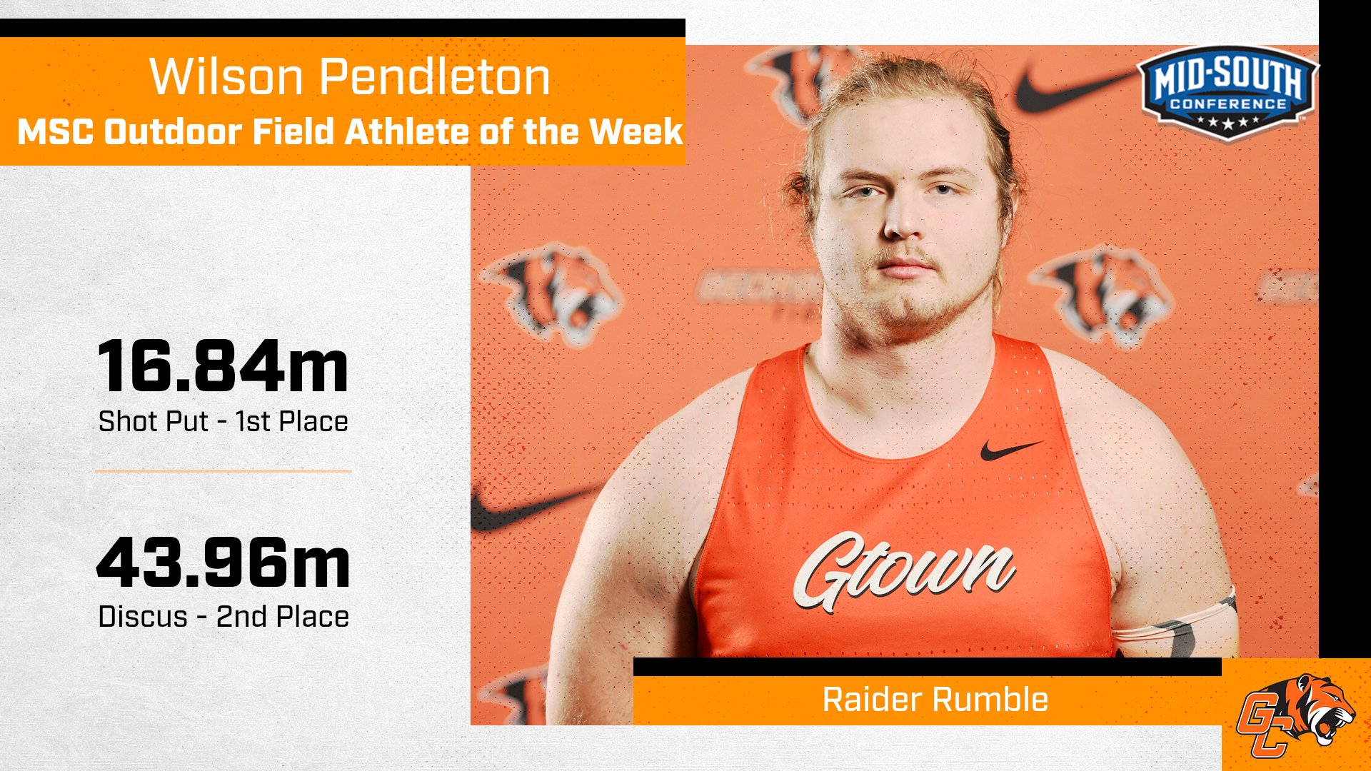 Wilson Pendleton named MSC Field Athlete of the Week