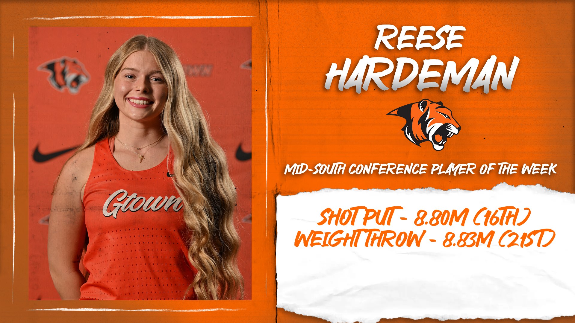 Reese Hardeman Claims Mid-South Field Athlete of the Week
